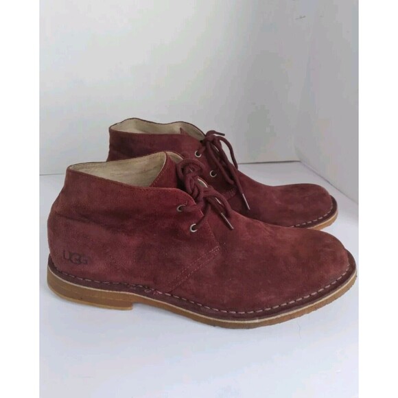 UGG Australia Alin Red Leather Suede Desert Boots Mid Top Mens sz‎ 9.5 main image 5